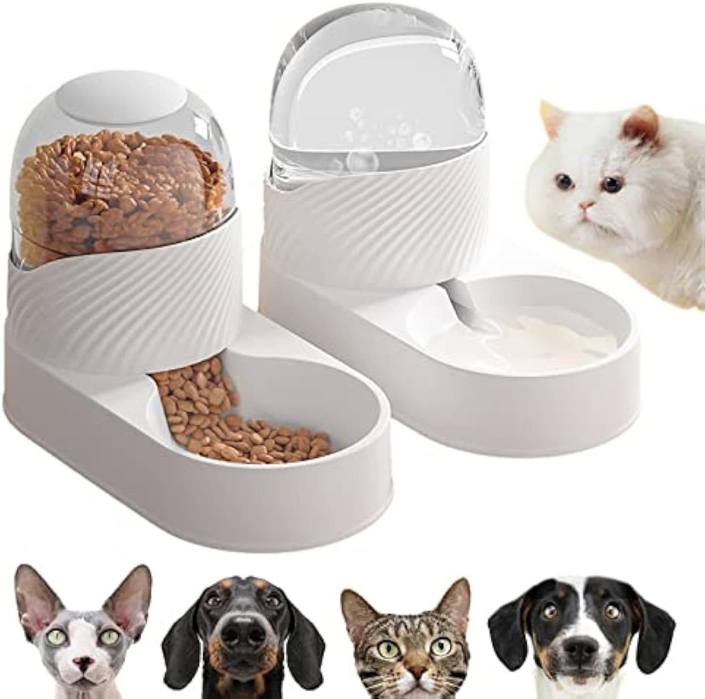 2 stuks kattenvoerbak en waterdispenser