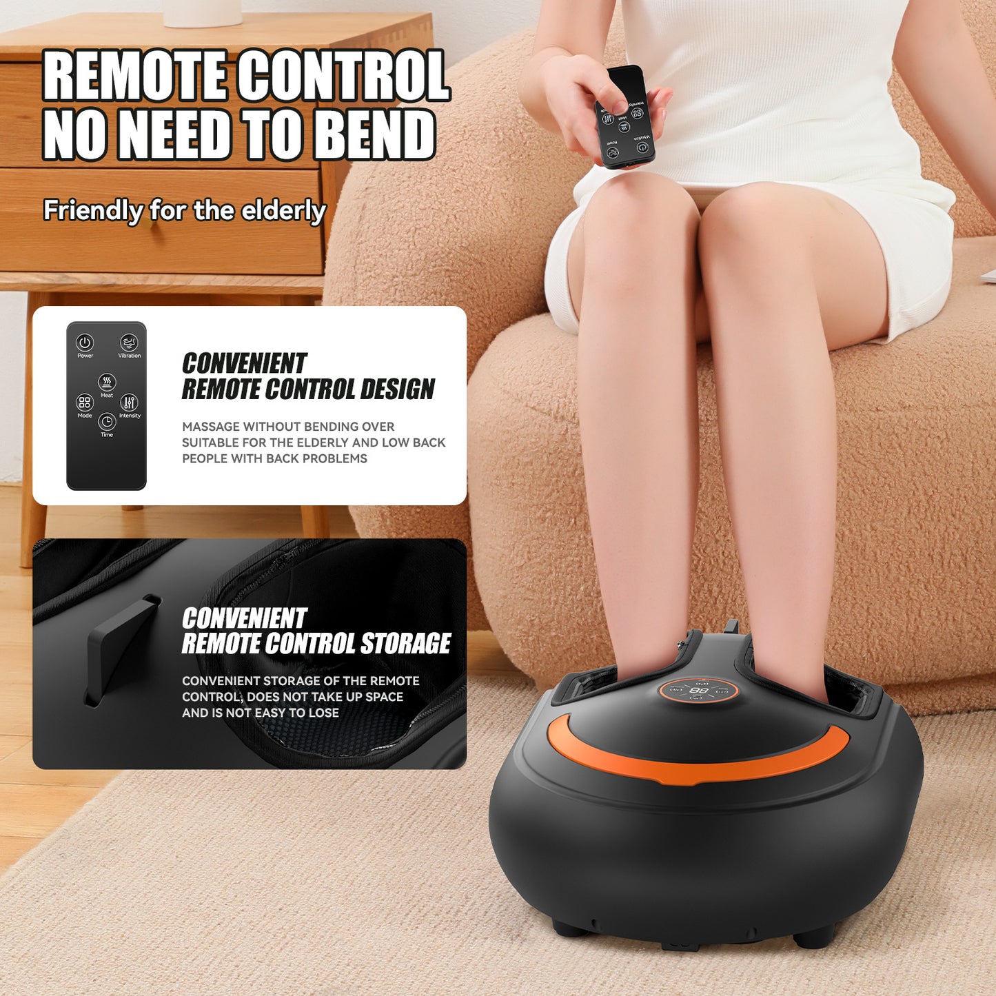 Multifunctionele voetmassager met afstandsbediening